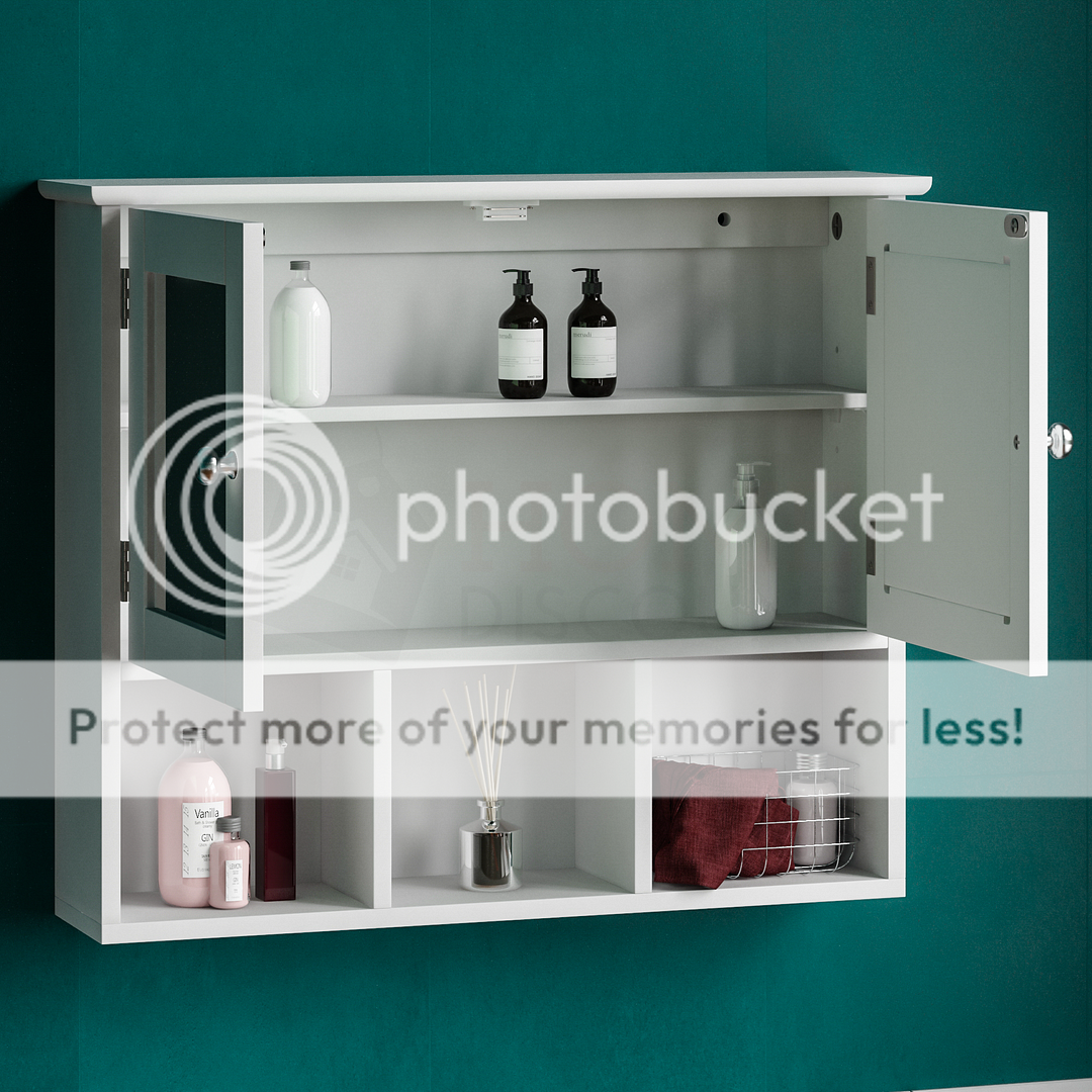 Bathroom Single Double Door Wall Mounted Tallboy Cupboard MDF